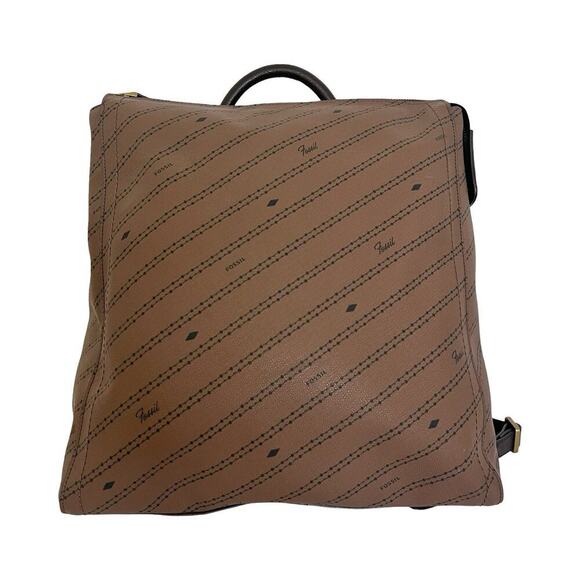 Fossil Parker Faux Leather Convertible Backpack Purse Handbag in Brown - Picture 1 of 16